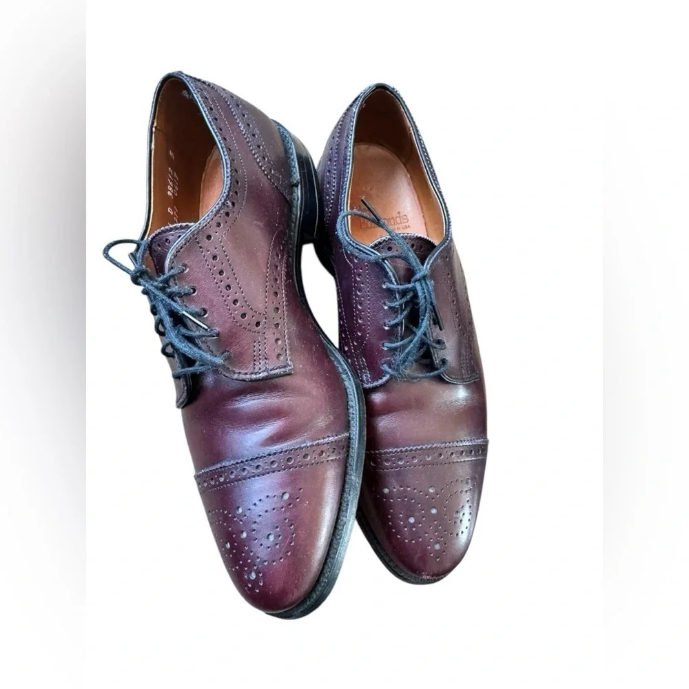 Allen Edmonds Lexington Oxford Brogue Cap-Toe Men Shoes Leather Merlot 7.5 D